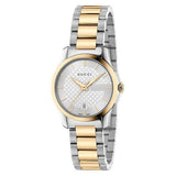 Gucci G Timeless Silver Dial Two Tone Steel Strap Watch For Women - YA126563 Authentic Buy Shop Now