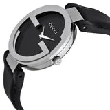 Gucci Interlocking G Iconic Black Dial Black Leather Strap Watch For Men - YA133205 Authentic Buy Shop Now