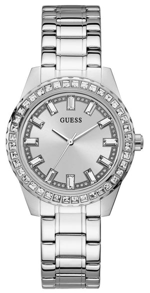 Guess Sparkler Diamonds Silver Dial Silver Steel Strap Watch for Women - GW0111L1 Authentic Buy Shop Now