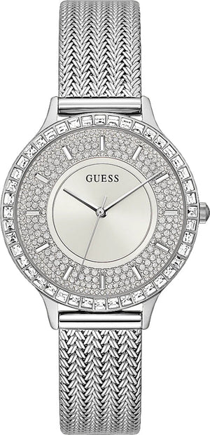 Guess Soiree Diamonds Silver Dial Silver Mesh Bracelet Watch for Women - GW0402L1 Authentic Buy Shop Now