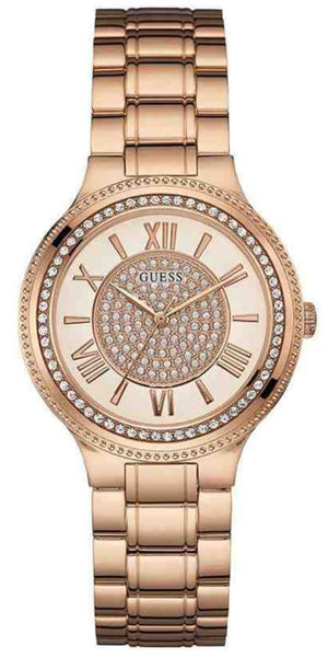 Guess Madison Diamonds White Dial Rose Gold Steel Strap Watch for Women - W0637L3 Authentic Buy Shop Now