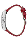 Guess Limelight Quartz Diamonds White Dial Red Leather Strap Watch For Women - W0775L11 Authentic Buy Shop Now