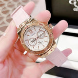 Guess Limelight Quartz Analog White Dial Pink Leather Strap Watch For Women - W0775l3 Authentic Buy Shop Now