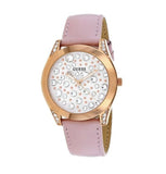 Guess Wonderlust Beige Dial Pink Leather Strap Watch for Women - W1065L1 Authentic Buy Shop Now