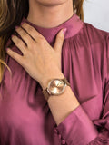Guess Chiffon Rose Gold Dial Mesh Bracelet Watch For Women - W1083L3 Authentic Buy Shop Now