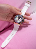 Guess Fusion Chronograph White Dial White Leather Strap Watch For Women - GW0553L2 Authentic Buy Shop Now
