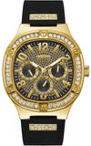 Guess Duke Crystals Black Dial Black Silicone Strap Watch For Men - GW0641G2 Authentic Buy Shop Now