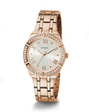 Guess Cosmo Diamonds Silver Dial Rose Gold Steel Strap Watch For Women - GW0033L3 Authentic Buy Shop Now