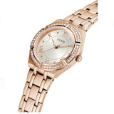 Guess Cosmo Diamonds Silver Dial Rose Gold Steel Strap Watch For Women - GW0033L3 Authentic Buy Shop Now