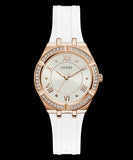 Guess Cosmo Diamonds Silver Dial White Rubber Strap Watch for Women - GW0034L2 Authentic Buy Shop Now