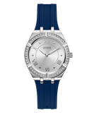 Guess Cosmo Diamonds Silver Dial Blue Rubber Strap Watch for Women - GW0034L5 Authentic Buy Shop Now