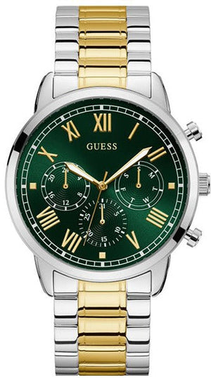 Guess Hendrix Green Dial Two Tone Steel Strap Watch For Men - GW0066G2 Authentic Buy Shop Now