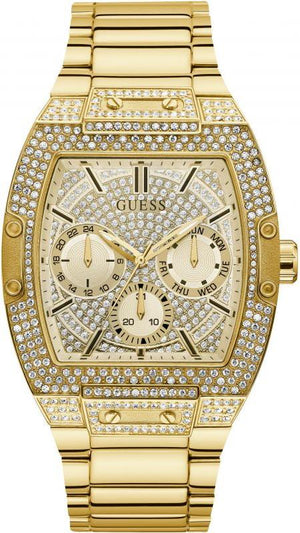 Guess Phoenix Multifunction Crystals Gold Dial Gold Steel Strap Watch For Men - GW0094G2 Authentic Buy Shop Now