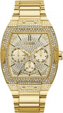 Guess Phoenix Multifunction Crystals Gold Dial Gold Steel Strap Watch For Men - GW0094G2 Authentic Buy Shop Now
