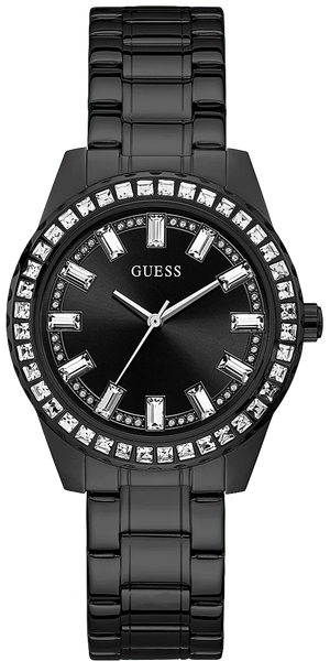 Guess Sparkler Diamonds Black Dial Black Steel Strap Watch for Women - GW0111L4 Authentic Buy Shop Now