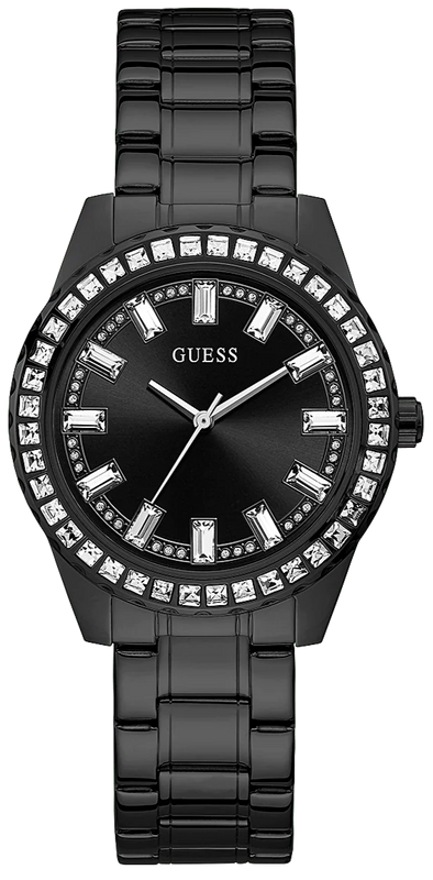 Guess Sparkler Diamonds Black Dial Black Steel Strap Watch for Women - GW0111L4 Authentic Buy Shop Now