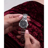 Guess Crystalline Diamonds Black Dial Silver Steel Strap Watch for Women - GW0114L1 Authentic Buy Shop Now