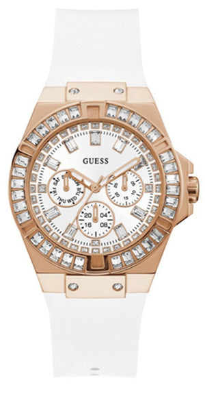 Guess Venus Diamonds White Dial White Rubber Strap Watch for Women - GW0118L4 Authentic Buy Shop Now