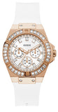Guess Venus Diamonds White Dial White Rubber Strap Watch for Women - GW0118L4 Authentic Buy Shop Now