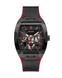 Guess Phoenix Multifunction Black Dial Black & Red Rubber Strap Watch for Men - GW0202G7 Authentic Buy Shop Now