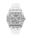Guess Phoenix Multi Function Silver Dial White Rubber Strap Watch for Men - GW0203G1 Authentic Buy Shop Now