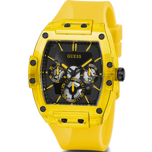 Guess Phoenix Multi Function Black Dial Yellow Rubber Strap Watch for Men - GW0203G6 Authentic Buy Shop Now