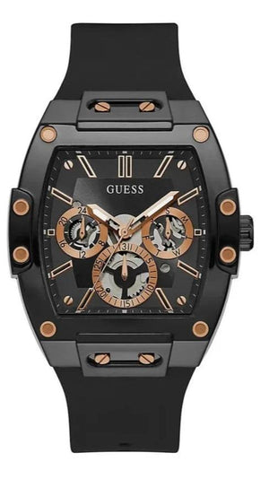 Guess Phoenix Multifunction Black Dial Black Silicone Strap Watch For Men - GW0203G8 Authentic Buy Shop Now