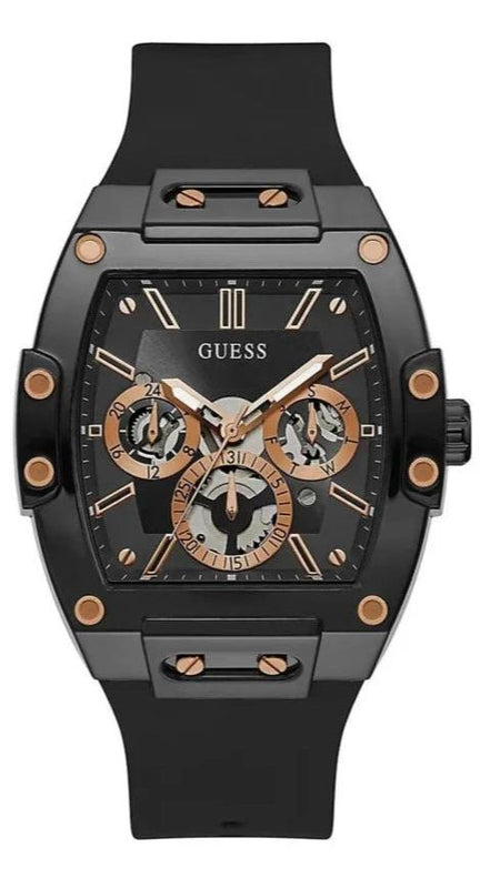 Guess Phoenix Multifunction Black Dial Black Silicone Strap Watch For Men - GW0203G8 Authentic Buy Shop Now
