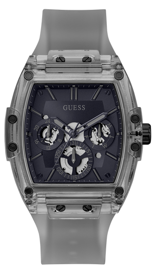 Guess Phoenix Multifunction Black Dial Grey Silicone Strap Watch For Men - GW0203G9 Authentic Buy Shop Now
