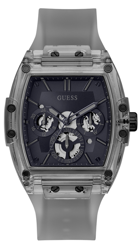Guess Phoenix Multifunction Black Dial Grey Silicone Strap Watch For Men - GW0203G9 Authentic Buy Shop Now