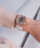 Guess Moonlight Diamonds White Dial White Rubber Strap Watch for Women - GW0257L2 Authentic Buy Shop Now