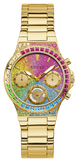 Guess Sugarrush Quartz Multicolor Dial Gold Steel Strap Watch For Women - GW0258L1 Authentic Buy Shop Now
