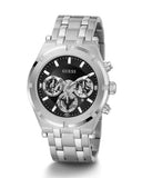 Guess Continental Black Dial Silver Steel Strap Watch for Men - GW0260G1 Authentic Buy Shop Now