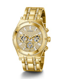 Guess Continental Diamonds Gold Dial Gold Steel Strap Watch for Men - GW0261G2 Authentic Buy Shop Now