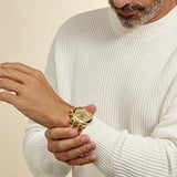 Guess Continental Diamonds Gold Dial Gold Steel Strap Watch for Men - GW0261G2 Authentic Buy Shop Now