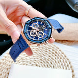 Guess Momentum Chronograph Blue Dial Blue Rubber Strap Watch for Men - GW0263G2 Authentic Buy Shop Now