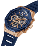 Guess Momentum Chronograph Blue Dial Blue Rubber Strap Watch for Men - GW0263G2 Authentic Buy Shop Now