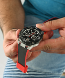 Guess Navigator Black Dial Black Rubber Strap Watch for Men - GW0264G1 Authentic Buy Shop Now