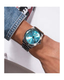 Guess Connoisseur Turquoise Dial Silver Steel Strap Watch for Men - GW0265G11 Authentic Buy Shop Now
