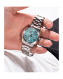 Guess Connoisseur Turquoise Dial Silver Steel Strap Watch for Men - GW0265G11 Authentic Buy Shop Now
