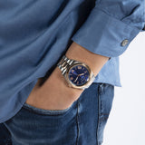 Guess Connoisseur Quartz Blue Dial Two Tone Steel Strap Watch For Men - GW0265G12 Authentic Buy Shop Now