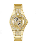 Guess Viva Diamonds Gold Dial Gold Steel Strap Watch for Women - W0111L2 Authentic Buy Shop Now