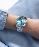 Guess Luna Quartz Blue Dial Silver Steel Strap Watch For Women - GW0308L4 Authentic Buy Shop Now