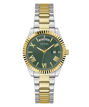 Guess Luna Quartz Green Dial Two Tone Steel Strap Watch For Women - GW0308L5 Authentic Buy Shop Now