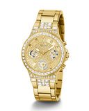 Guess Moonlight Multi Function Diamonds Gold Dial Gold Steel Strap Watch for Women - GW0320L2 Authentic Buy Shop Now