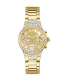 Guess Moonlight Multi Function Diamonds Gold Dial Gold Steel Strap Watch for Women - GW0320L2 Authentic Buy Shop Now