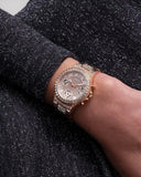 Guess Glitz Multi Function Diamonds Pink Dial Rose Gold Steel Strap Watch for Women - GW0320L6 Authentic Buy Shop Now
