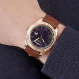 Guess Connoisseur Blue Dial Brown Leather Strap Watch For Men - GW0353G2 Authentic Buy Shop Now