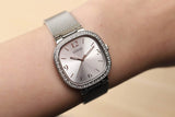 Guess Tapestry Diamonds Silver Dial Silver Mesh Bracelet Watch for Women - GW0354L1 Authentic Buy Shop Now