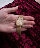 Guess Tapestry Diamonds Gold Dial Gold Mesh Bracelet Watch for Women - GW0354L2 Authentic Buy Shop Now